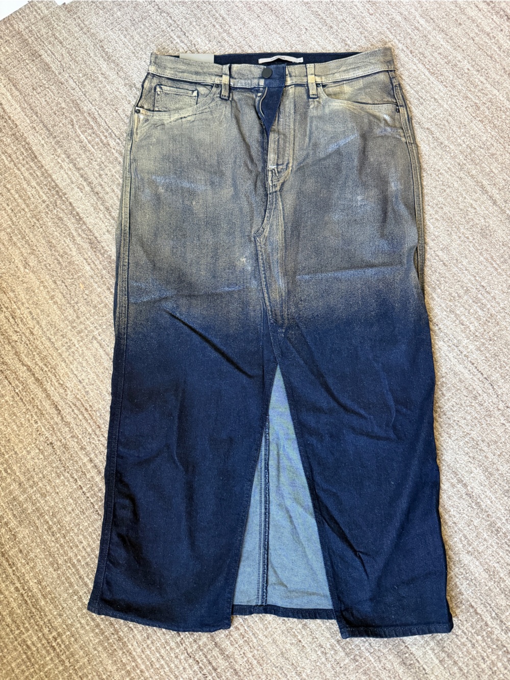 Hudson Jeans Women’s Ombre Navy to Faded Blue Slim Straight Skirt
